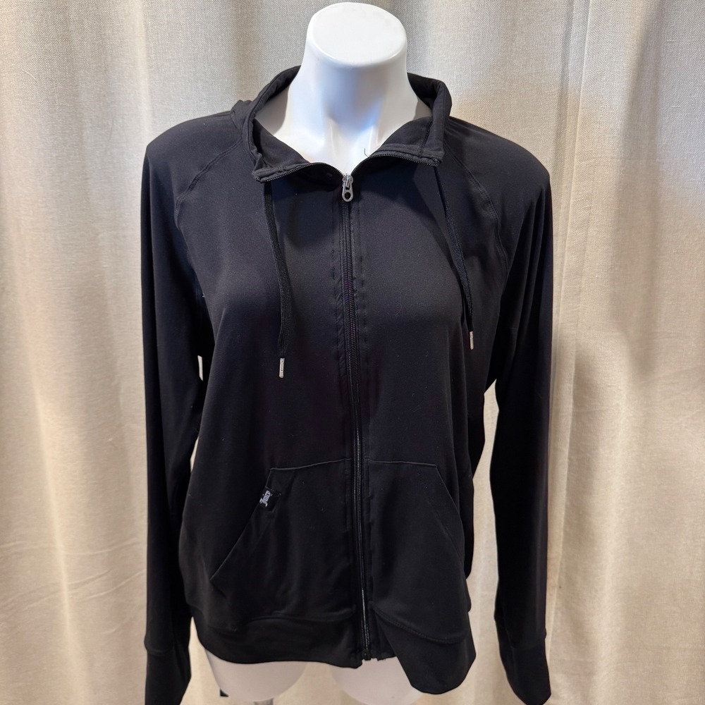 Juicy‎ Couture Sport Black Full Zip Hoodie Athleisure Activewear XXL